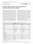 Research paper thumbnail of Decreased cortisol response to low‐dose Synacthen test in pediatric patients with type 1 diabetes