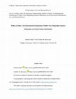 Research paper thumbnail of Politics in Policy: An Experimental Examination of Public Views Regarding Sentence Reductions via Second Chance Mechanisms