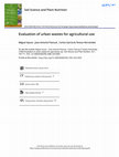 Research paper thumbnail of Evaluation of urban wastes for agricultural use