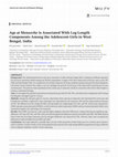 Research paper thumbnail of Age at Menarche Is Associated With Leg-Length Components Among the Adolescent Girls in West Bengal, India