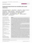 Research paper thumbnail of Fragmented tropical forests lose mutualistic plant–animal interactions