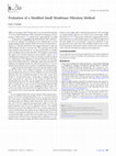 Research paper thumbnail of Evaluation of a modified small membrane filtration method