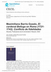 Research paper thumbnail of Reseña de: BARRIO GOZALO, Maximiliano: El cardenal Belluga en Roma (1721-1743). Conflicto de fidelidades. Alicante: Publicacions de la Universitat d´Alacant, 2022, 183 páginas.