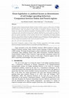 Research paper thumbnail of Grant legislation vs. political factors as determinants of soft budget spending behaviors. Comparison between Italian and French regions