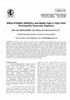 Research paper thumbnail of Effect of Buffer (NaHCO3) and Waste Type in High Solid Thermophilic Anaerobic Digestion