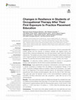 Research paper thumbnail of Changes in Resilience in Students of Occupational Therapy After Their First Exposure to Practice Placement Education