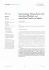 Research paper thumbnail of Commentary: Perspectives from Argentina: Children and agricultural health and safety