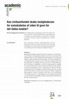 Research paper thumbnail of Kan civilsamfundet skabe mulighedsrum for samskabelse af viden til gavn for det fælles bedste?