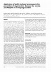 Research paper thumbnail of Application of Stable Isotopic Techniques in the Prevention of Degenerative Diseases like Obesity and NIDDM in Developing Societies