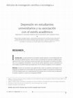 Research paper thumbnail of Depresión en estudiantes universitarios y su asociación con el estrés académico