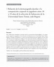 Research paper thumbnail of Relación de la dermatografía dactilar y la composición corporal en jugadores entre 18 y 23 años de la selección de baloncesto de la Universidad Santo Tomás, sede Bogotá