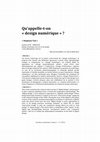 Research paper thumbnail of Qu'appelle-t-on “design numérique” ?