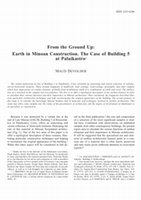 Research paper thumbnail of From the Ground Up: Earth in Minoan Construction. The Case of Building 5 at Palaikastro, Aegean Archaeology 8 (2005-2006), p.  65-80.