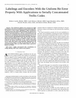 Research paper thumbnail of Labelings and Encoders With the Uniform Bit Error Property With Applications to Serially Concatenated Trellis Codes