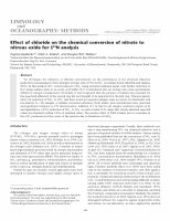 Research paper thumbnail of Effect of chloride on the chemical conversion of nitrate to nitrous oxide for δ15N analysis