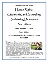 Research paper thumbnail of Human Rights, Citizenship and Schooling: re-thinking democratic narratives