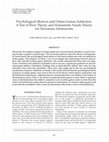 Research paper thumbnail of Psychological Motives and Online Games Addiction: ATest of Flow Theory and Humanistic Needs Theory for Taiwanese Adolescents