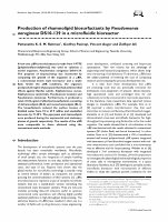 Research paper thumbnail of Production of Rhamnolipid Biosurfactants by Pseudomonas Aeruginosa DS10-129 In a Microfluidic Bioreactor