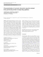 Research paper thumbnail of Characterization of Corrosive Bacterial Consortia Isolated From Petroleum-Product-Transporting Pipelines