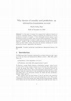 Research paper thumbnail of Why theories of causality need production: an information-transmission account