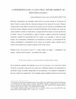 Research paper thumbnail of La preeminencia de la causa final. Estudio sobre el De principiis naturae 4