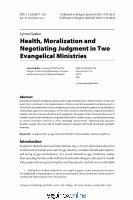 Research paper thumbnail of Health, Moralization, and Negotiating Judgment In Two Evangelical Ministries