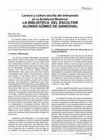 Research paper thumbnail of Lectura y cultura escrita del artesanado en la Andalucía Moderna: la biblioteca del escultor Alonso Gómez de Sandoval