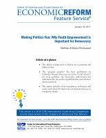 Research paper thumbnail of Making Politics Fun: Youth Empowerment and Democracy