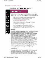 Research paper thumbnail of Classroom or Cyberspace? Ethical and Methodological Challenges of on-Line Gambling Surveys for Adolescents