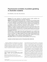 Research paper thumbnail of Psychosocial Correlates of Problem Gambling In Australian Students