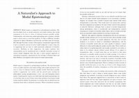 Research paper thumbnail of A Naturalist's Approach to Modal Intuitions