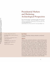 Research paper thumbnail of Preindustrial Markets and Marketing: Archaeological Perspectives (Gary M. Feinman and Christopher P. Garraty 2010)