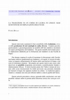 Research paper thumbnail of La traduzione in un corso di laurea in lingue