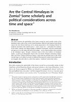 Research paper thumbnail of Are the Central Himalayas in Zomia? Some Scholarly and Political Considerations Across Time and Space