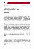 Research paper thumbnail of Appunti sulla formazione e la ricerca interculturale in Italia