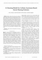 Research paper thumbnail of A Cheating Model for Cellular Automata-Based Secret Sharing Schemes