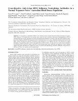 Research paper thumbnail of Cross-reactive anti-avian H5N1 influenza neutralizing antibodies in a normal 'exposure-naive'Australian blood donor population