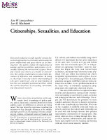 Research paper thumbnail of Loutzenheiser, Lisa W. and Lori B. MacIntosh. "Sexualities, citizenships and education". Theory into Practice. 43.2 (2004): 151 - 159. 