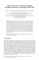 Research paper thumbnail of Double table switch: an efficient partitioning algorithm for bottom-up computation of data cubes