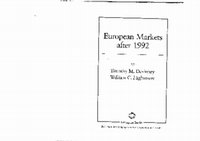 Research paper thumbnail of European Markets After 1992