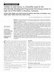 Research paper thumbnail of Validity of coital diaries in a feasibility study for the Microbicides Development Programme trial among women at high risk of HIV/AIDS in Mwanza, Tanzania