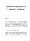 Research paper thumbnail of Les formes d'accés pactat a la llibertat entre esclaus i propietaris a la Barcelona del segle XV