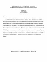 Research paper thumbnail of A New Approach to Performing Course Evaluations: Using Q methodology to better understand student attitudes