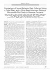 Research paper thumbnail of Comparison of sexual behavior data collected using a coital diary and a clinic-based interview during a microbicide pilot study in Mwanza, Tanzania