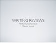 Research paper thumbnail of Performance Review Writing Workshop - Theatre Journal