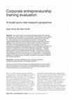 Research paper thumbnail of Corporate entrepreneurship training evaluation: A model and a new research perspective