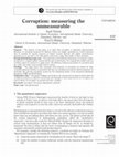 Research paper thumbnail of Corruption: Measuring the Unmeasurable