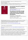 Research paper thumbnail of Perceptions of neutrality through a post-colonial lens: institutional positioning in Canadian academic development