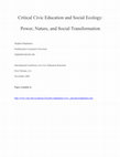 Research paper thumbnail of Critical Civic Education and Social Ecology: Power, Nature, and Social Transformation