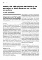 Research paper thumbnail of Sibudu Cave, KwaZulu-Natal: Background to the excavations of middle stone age and iron age occupations